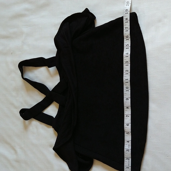 Madewell black strappy layered crop tank top size XXsmal - Picture 11 of 13